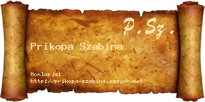 Prikopa Szabina névjegykártya